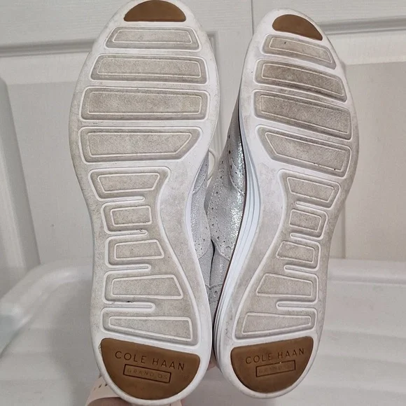 Cole Haan original zero grand lace-up sneakers soft wingtips- 5-metallic silver - Picture 8 of 10